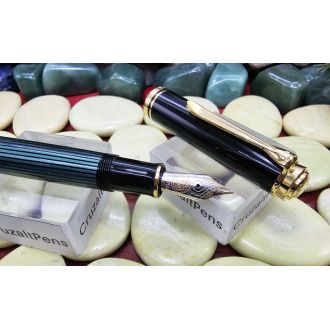 Pluma Estilográfica Pelikan Souverän M 800 Negro-Verde