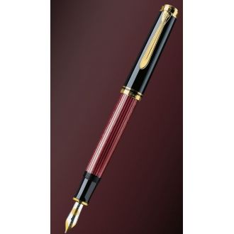 Pluma Estilográfica Pelikan Souverän M 600 Negro-Rojo