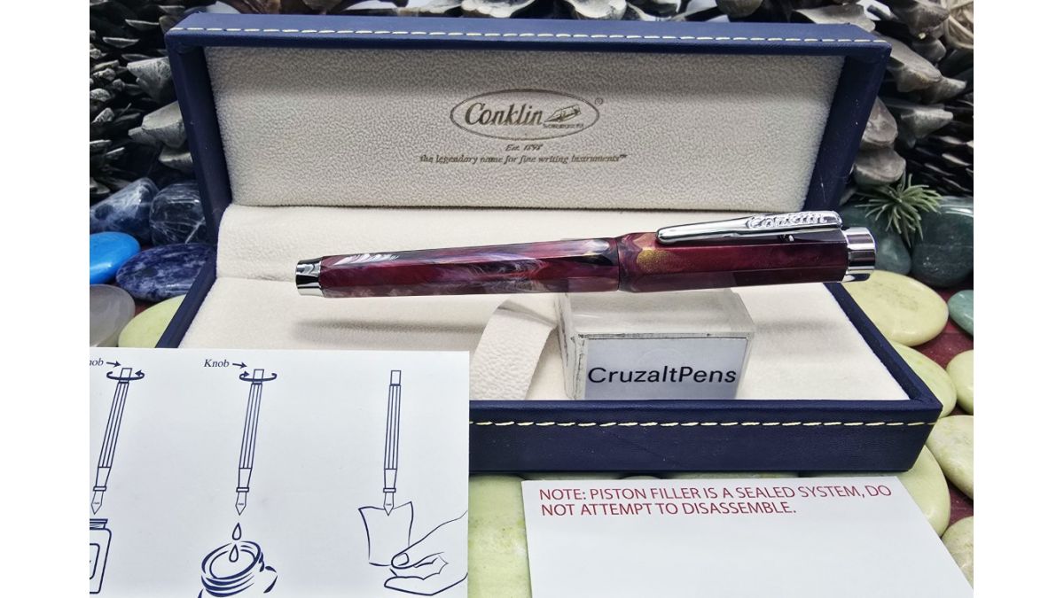 Pluma Estilográfica Conklin Nozac Piston Todelo Red