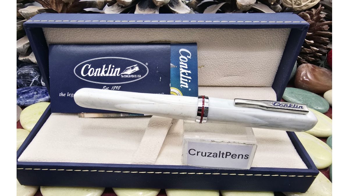 Pluma Estilográfica Conklin Empire Stardust White