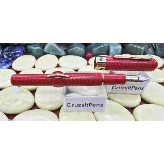 Pluma Conklin Mark Twain Crescent Filler Red