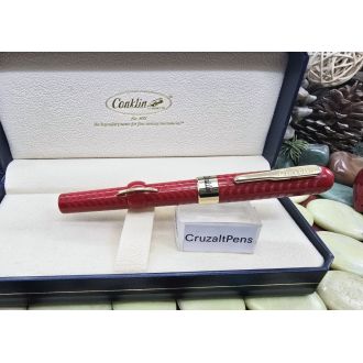 Pluma Conklin Mark Twain Crescent Filler Red