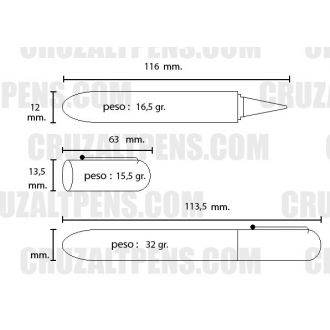 Rollerball Stipula Florentia Aurea en Oro de 9 kts